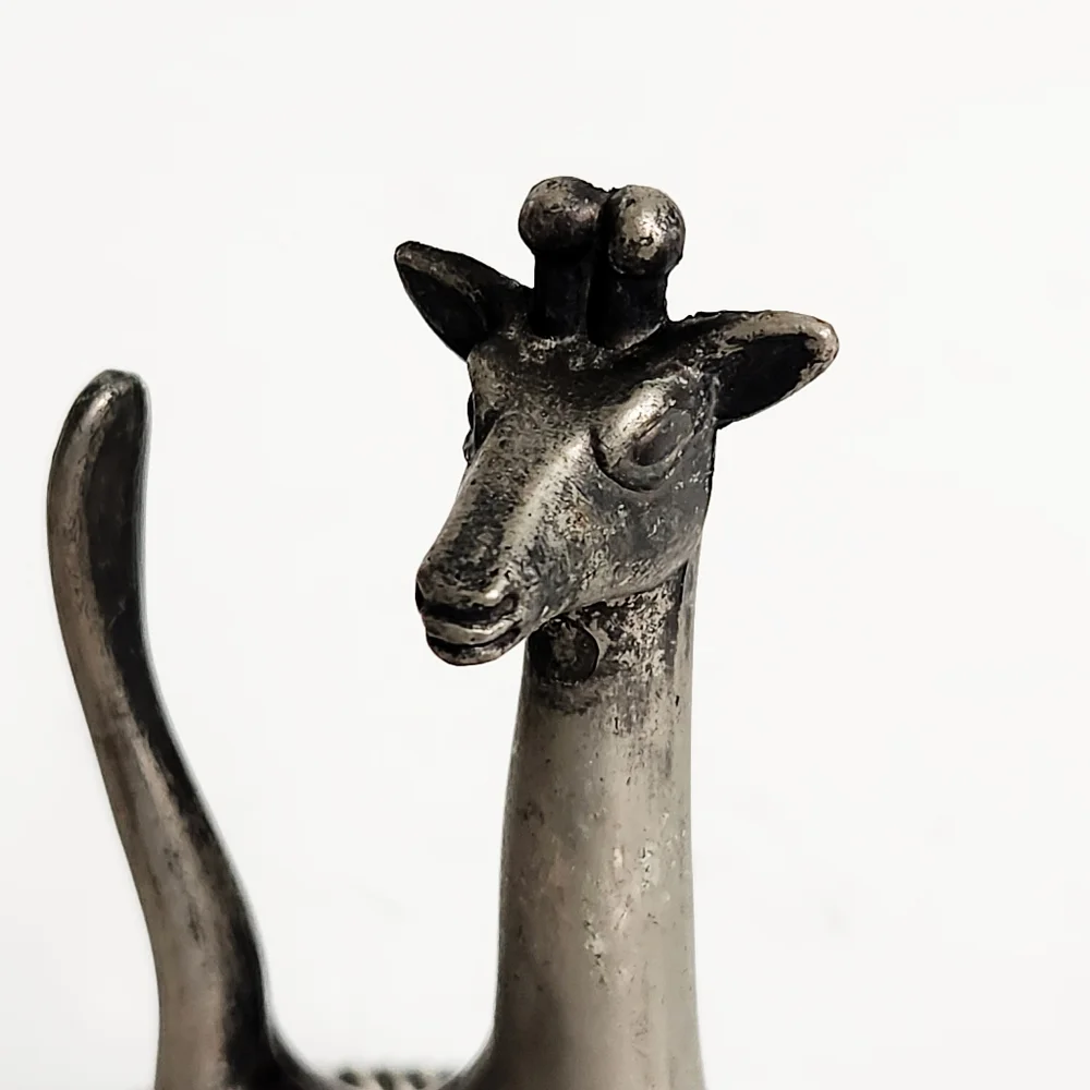 Vintage Silver Plated Giraffe Ring Holder Trinket Dish Hong Kong Whimsical